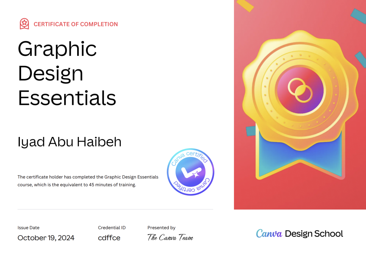 شهادة إتمام دورة Graphic Design Essentials (أساسيات التصميم الجرافيكي)